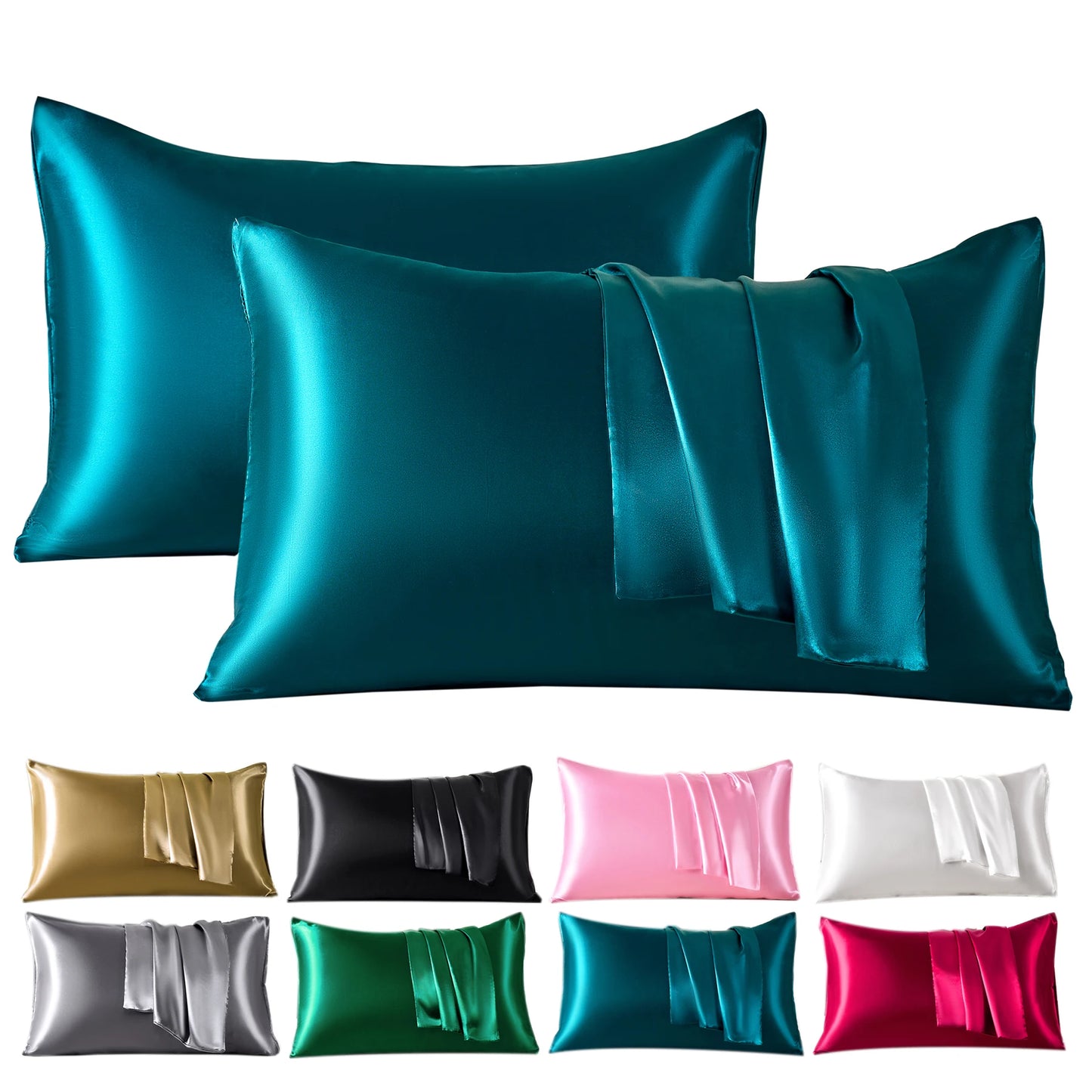 Taies d'oreillers en soie de satin