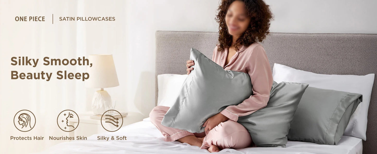 Taies d'oreillers en soie de satin